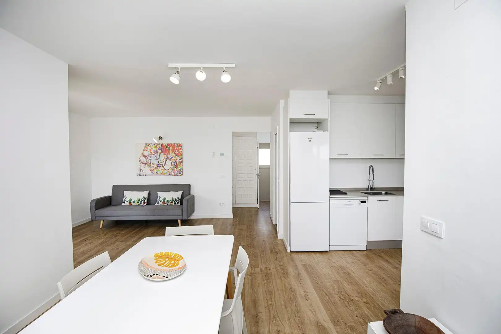 Wohnzimmer von Wohnung zur Miete in Sant Martí de Llémena mit Klimaanlage, Privatgarten und Terrasse