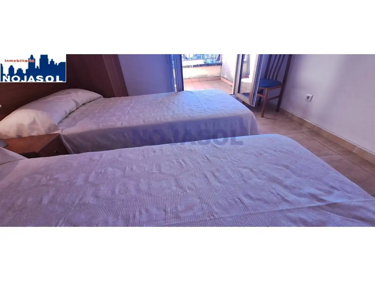Schlafzimmer von Dachboden zur Miete in Noja mit Heizung, Terrasse und Möbliert