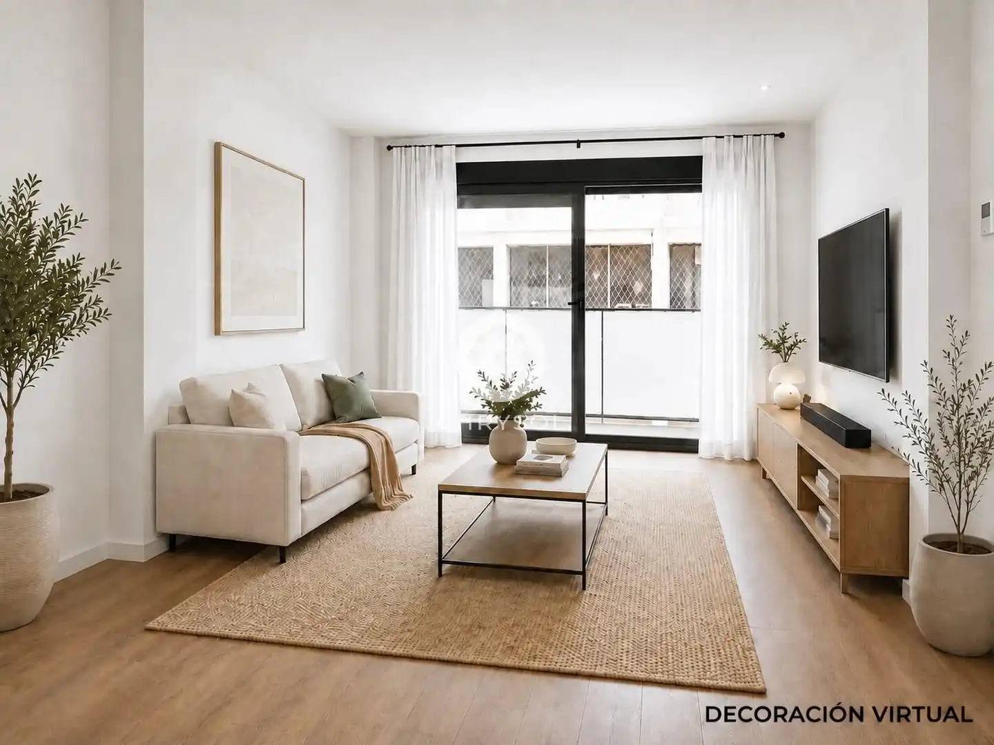 Sala de estar de Piso en venta en L'Hospitalet de Llobregat con Calefacción, Jardín privado y Parquet