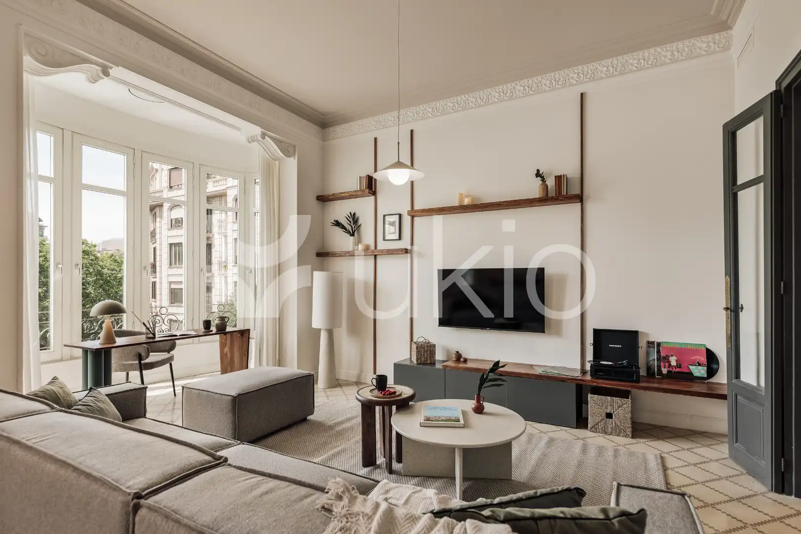 Sala de estar de Apartamento de alquiler en Barcelona con Aire acondicionado, Calefacción y Amueblado