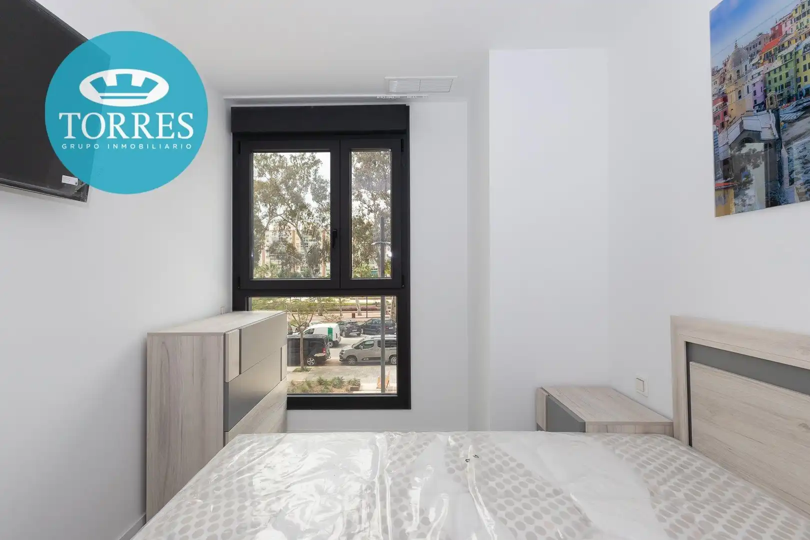 Dormitori de Apartament de lloguer en Málaga amb Aire condicionat, Calefacció i Moblat