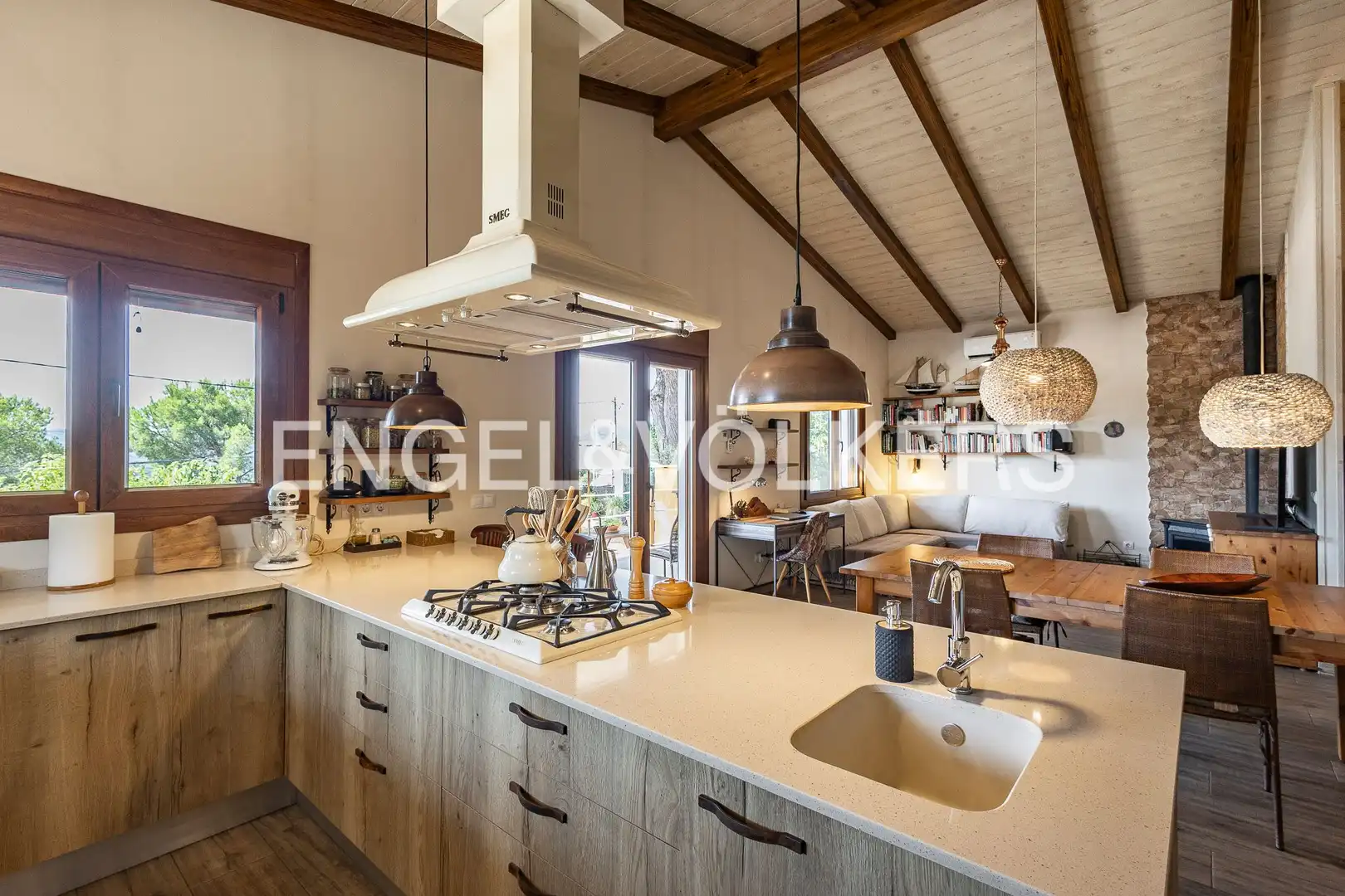 Cocina de Casa o chalet en venta en Vilanova del Vallès con Aire acondicionado, Calefacción y Jardín privado