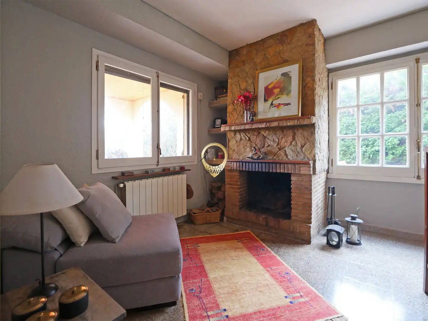 Sala d'estar de Casa o xalet en venda en Santa Coloma de Farners amb Aire condicionat, Calefacció i Jardí privat