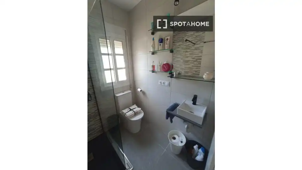 Bathroom of Apartments for share in Pizarra  with Air Conditioner, Terrace and Furnished