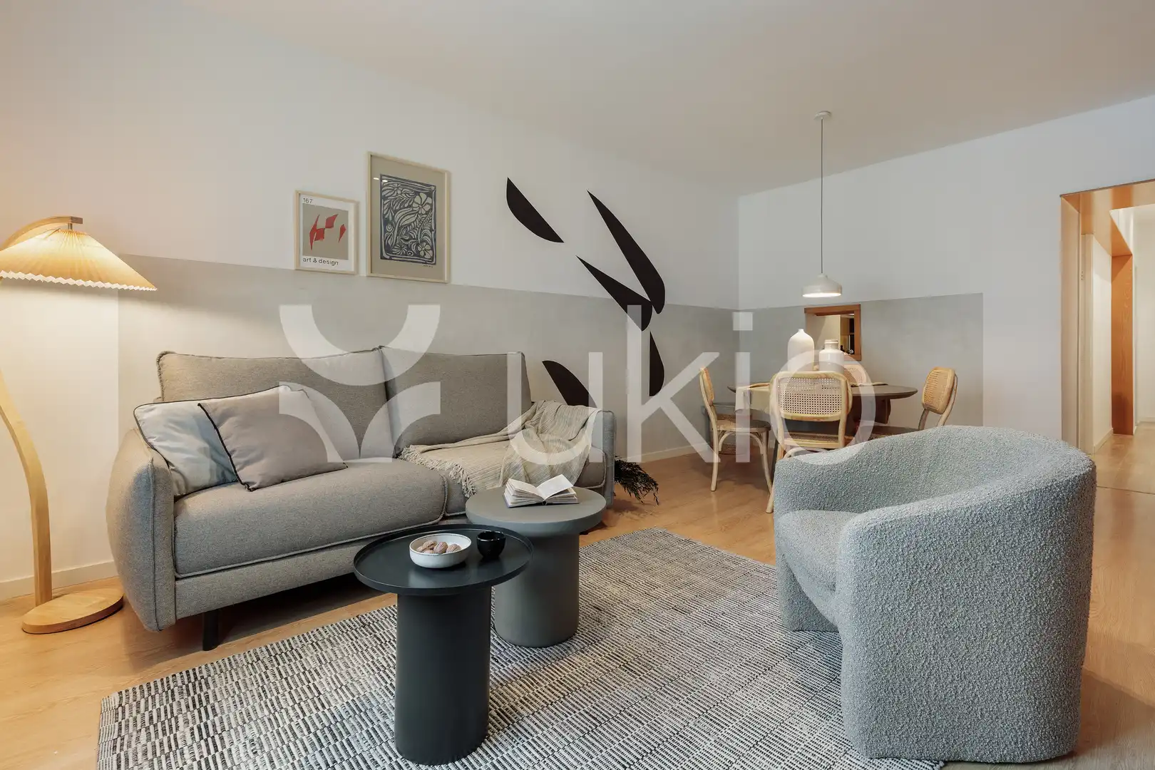 Sala de estar de Apartamento de alquiler en Barcelona con Aire acondicionado, Calefacción y Amueblado