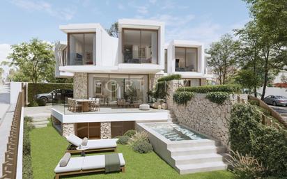 Exterior view of Single-family semi-detached for sale in Málaga Capital  with Air Conditioner, Private garden and Terrace