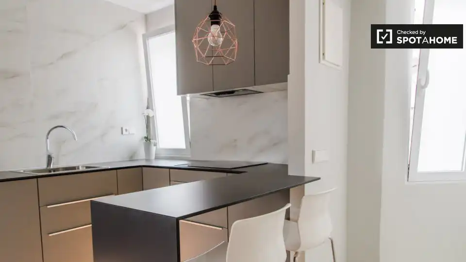 Cocina de Piso de alquiler en Valencia con Aire acondicionado, Calefacción y Amueblado