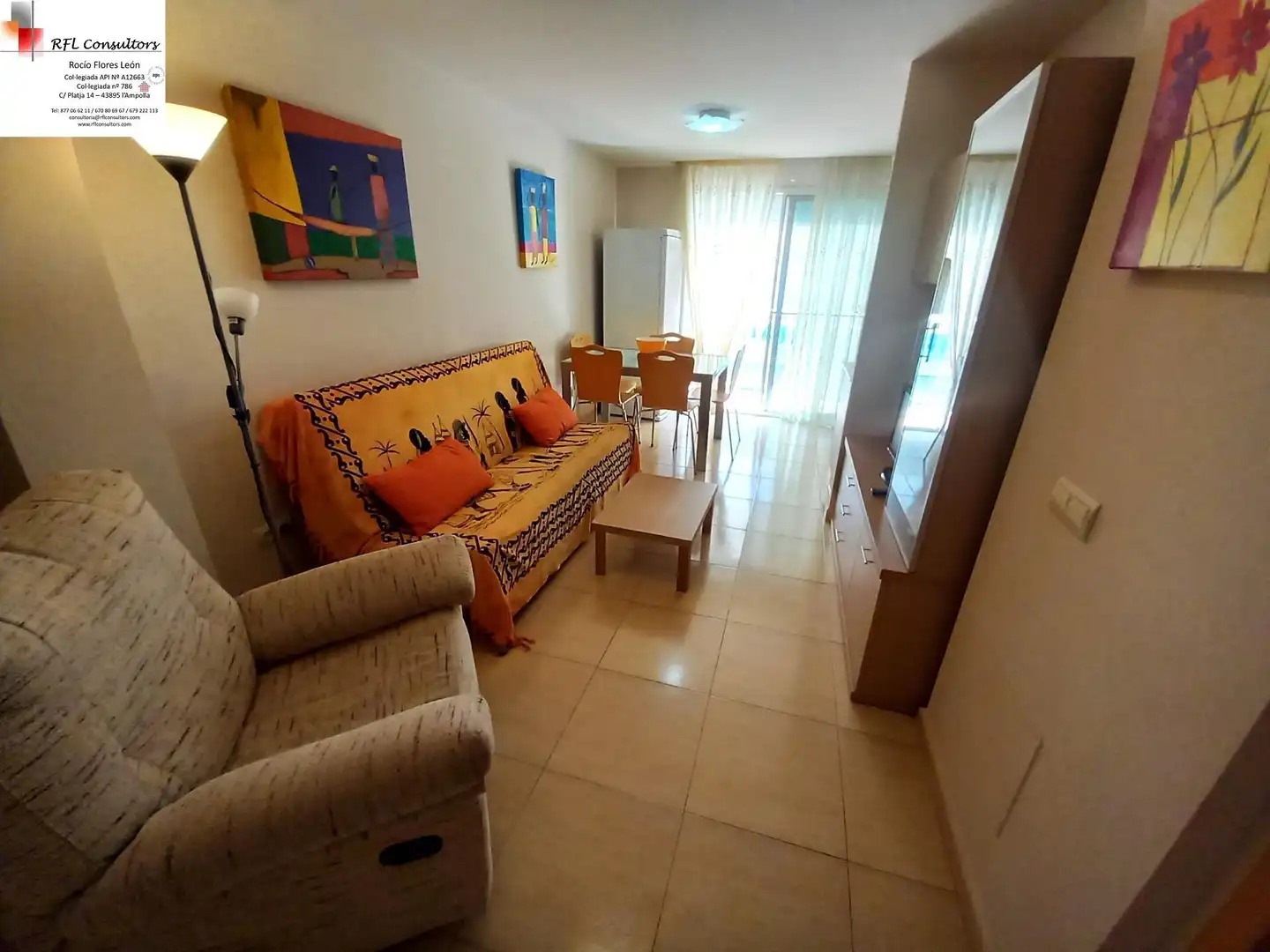 Wohnzimmer von Wohnungen zum Verkauf in L'Ampolla mit Heizung, Terrasse und Möbliert