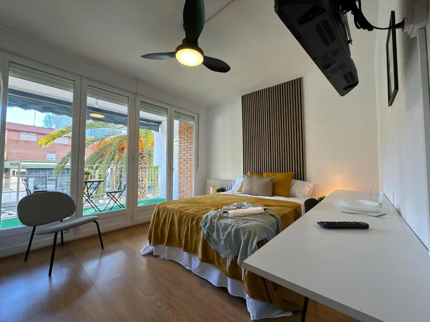 Bedroom of Flat for share in Móstoles  with Air Conditioner, Heating and Furnished