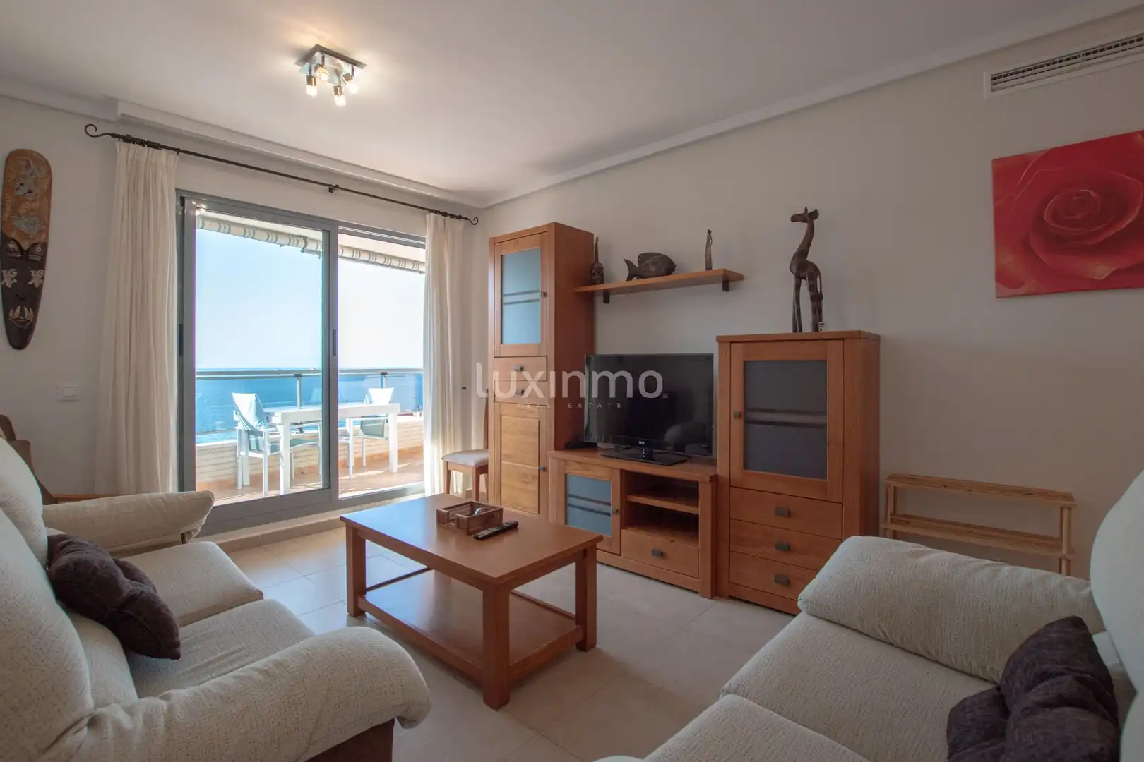 Living room of Flat for sale in Calpe / Calp  with Air Conditioner, Terrace and Storage room