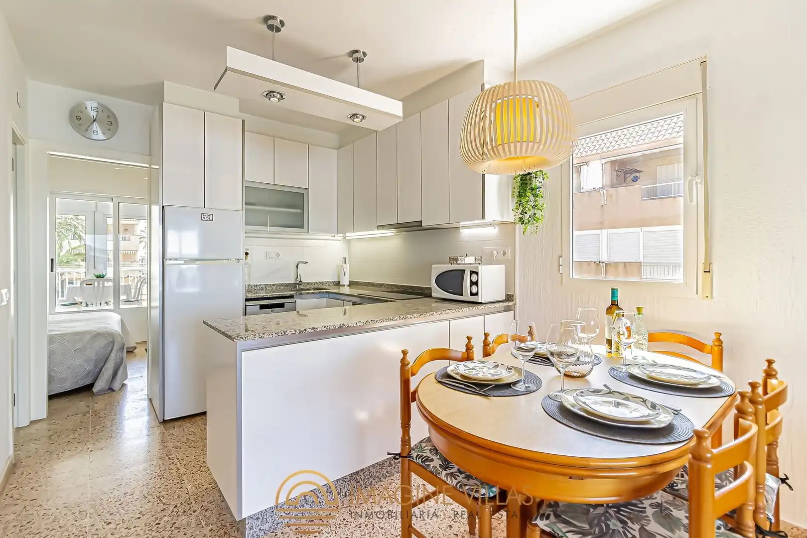 Cocina de Apartamento en venta en La Manga del Mar Menor con Amueblado y Piscina comunitaria