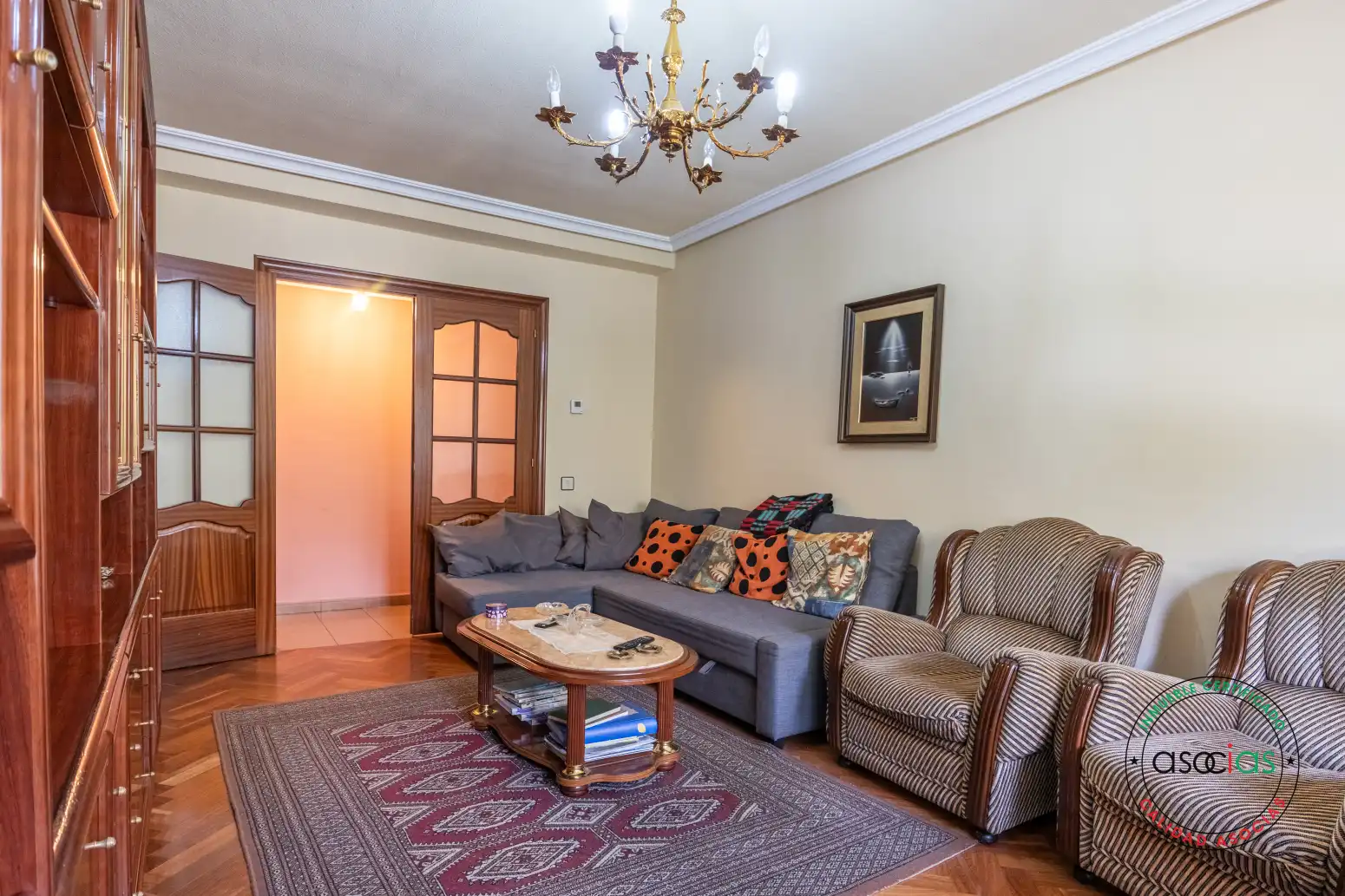 Living room of Flat for sale in Teverga  with Heating, Parquet flooring and Terrace