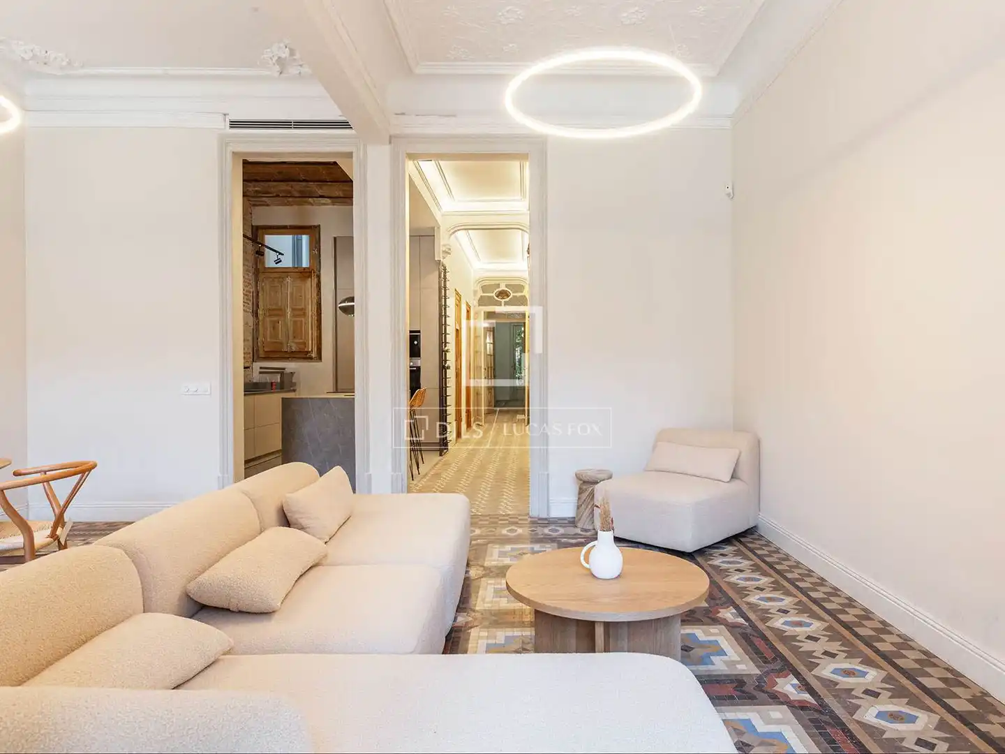 Living room of Flat for sale in Barcelona  with Air Conditioner, Private garden and Terrace