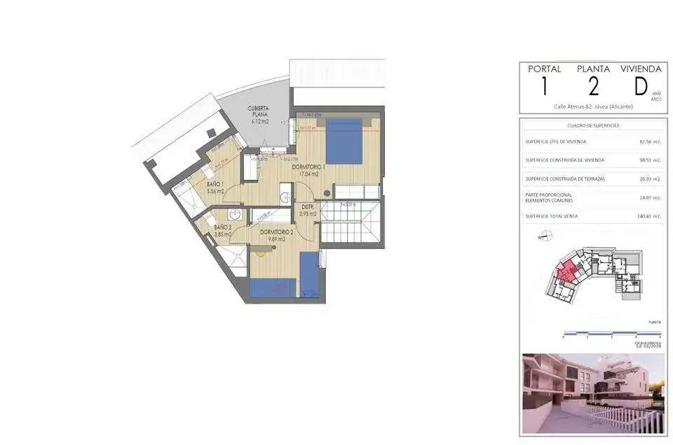 Ático en venta en Jávea / Xàbia con Aire acondicionado, Calefacción y Jardín privado