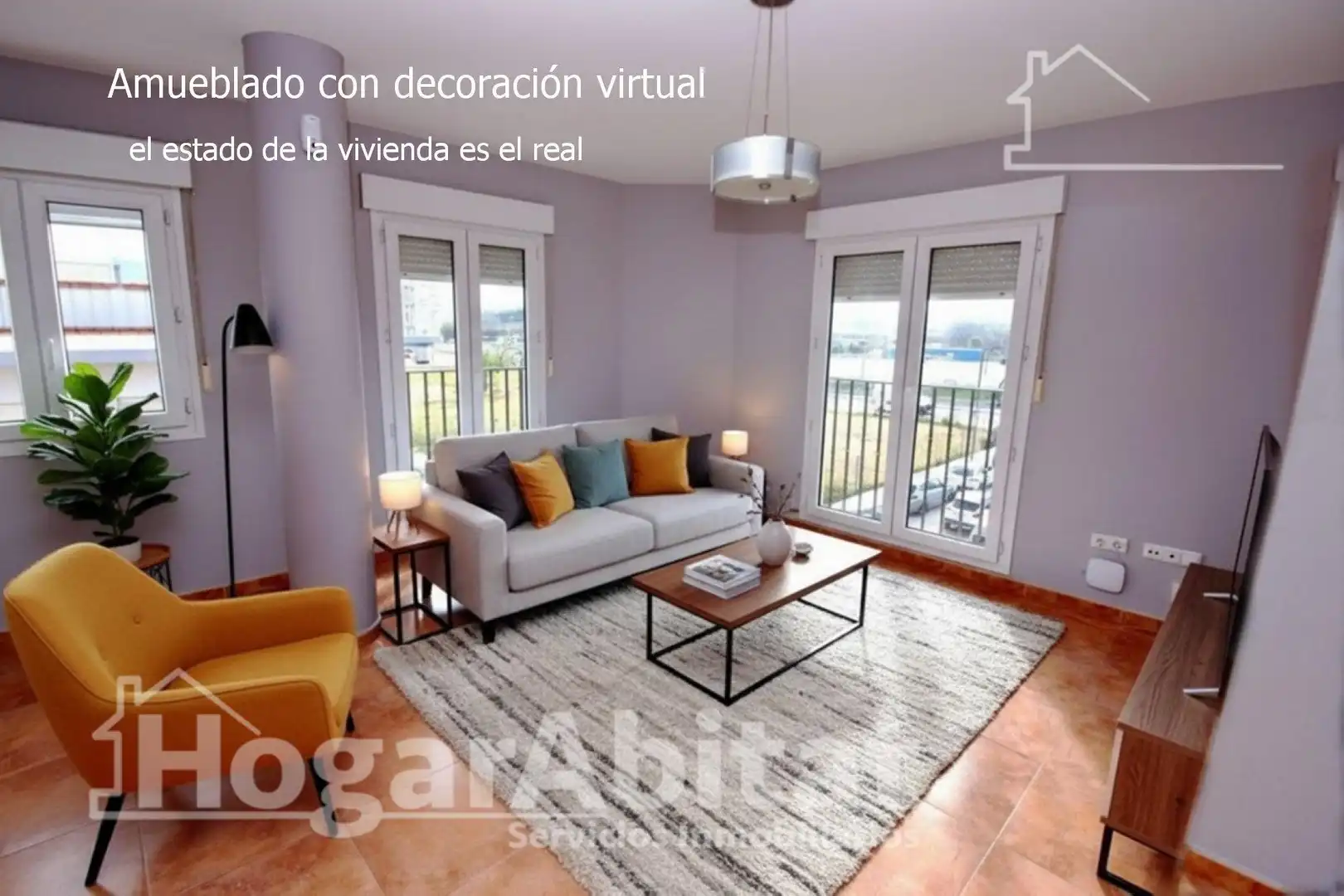 Sala de estar de Piso en venta en Alzira con Alarma