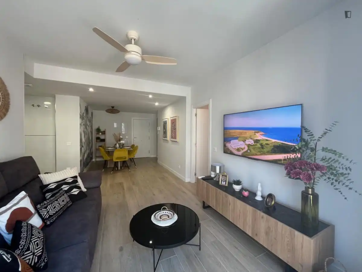 Sala d'estar de Apartament de lloguer en Madrid amb Aire condicionat, Calefacció i Moblat