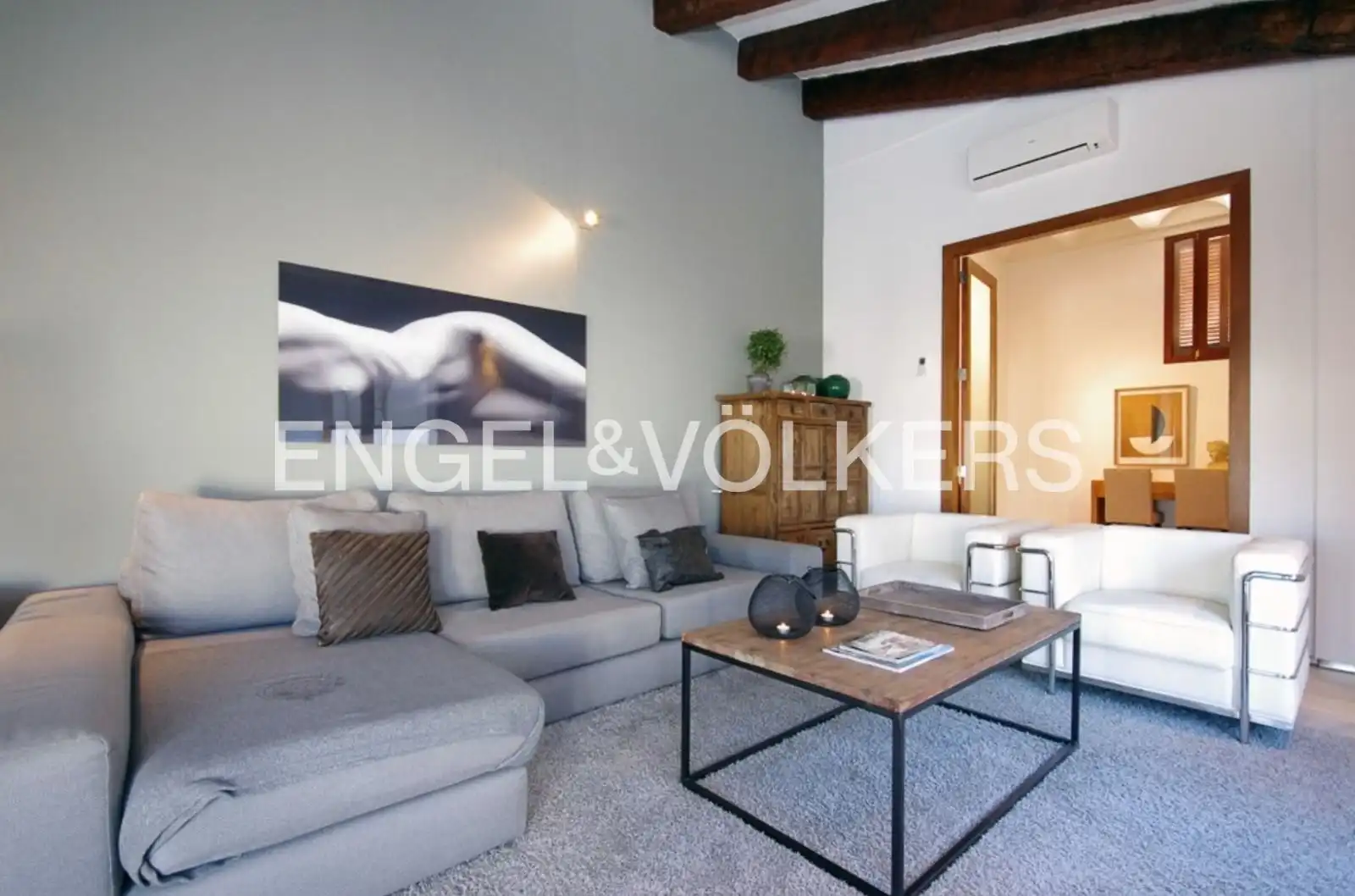 Sala d'estar de Àtic de lloguer en Valencia amb Aire condicionat, Calefacció i Moblat