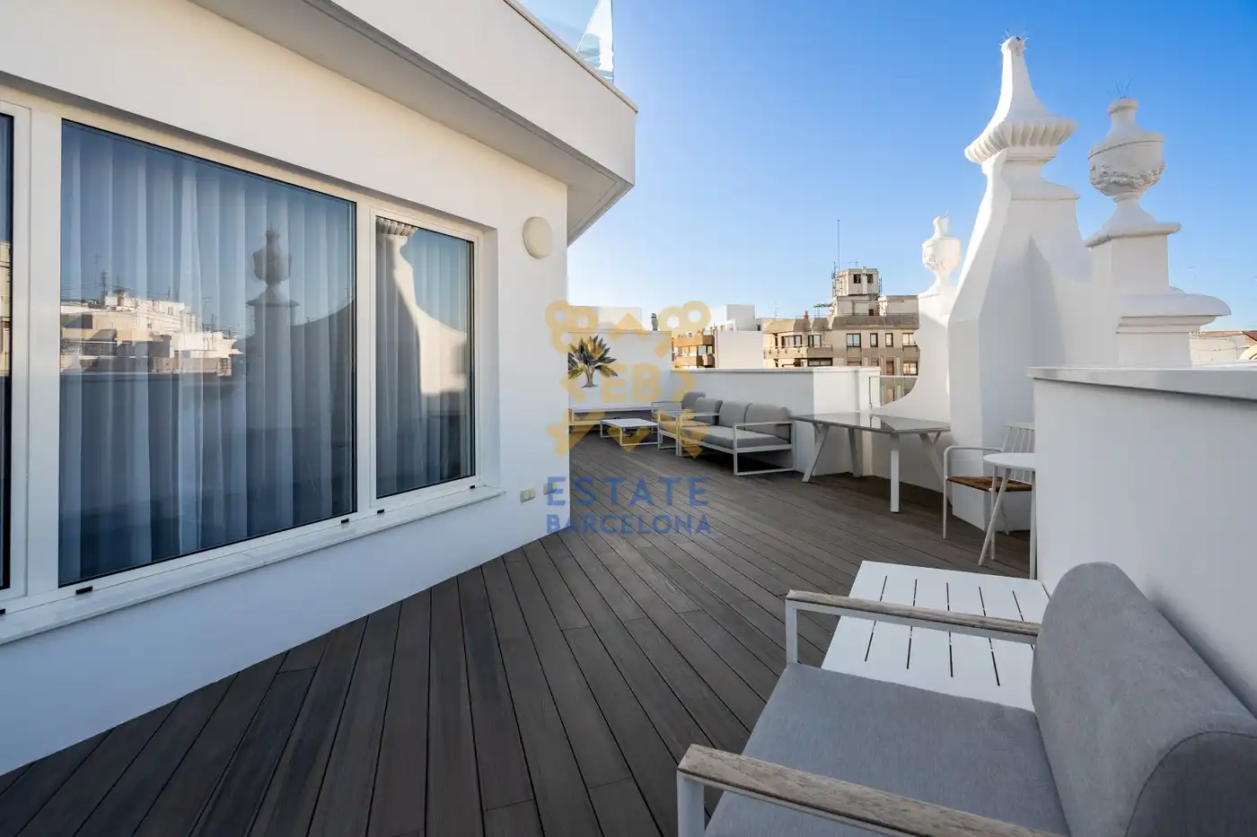 Terrasse von Dachboden zum Verkauf in Valencia mit Klimaanlage, Heizung und Möbliert