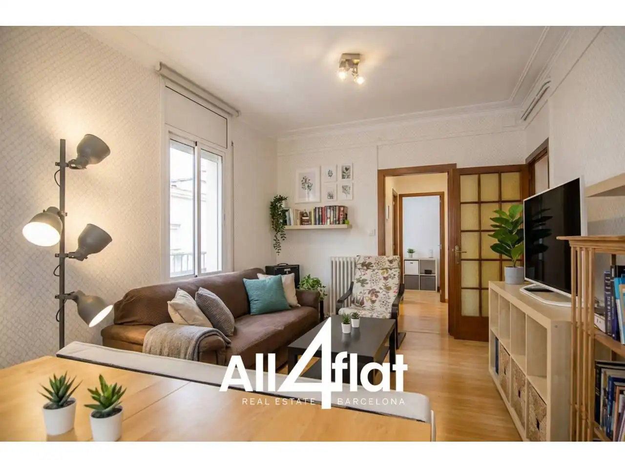 Wohnzimmer von Wohnung zur Miete in Barcelona mit Klimaanlage, Heizung und Parkett