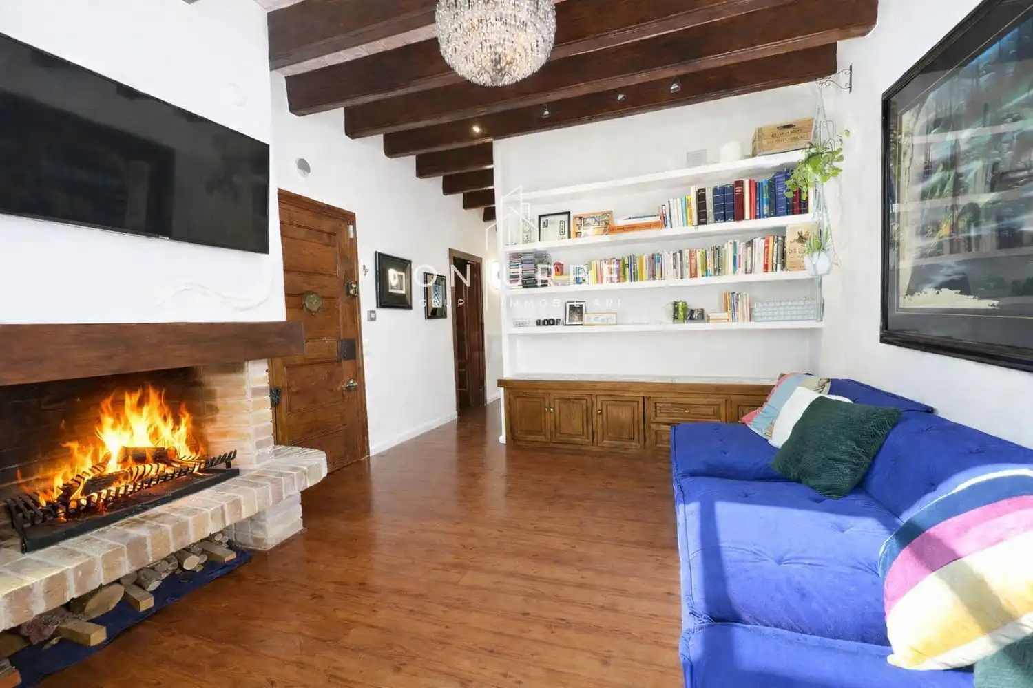 Sala d'estar de Àtic en venda en Barcelona amb Aire condicionat, Terrassa i Piscina