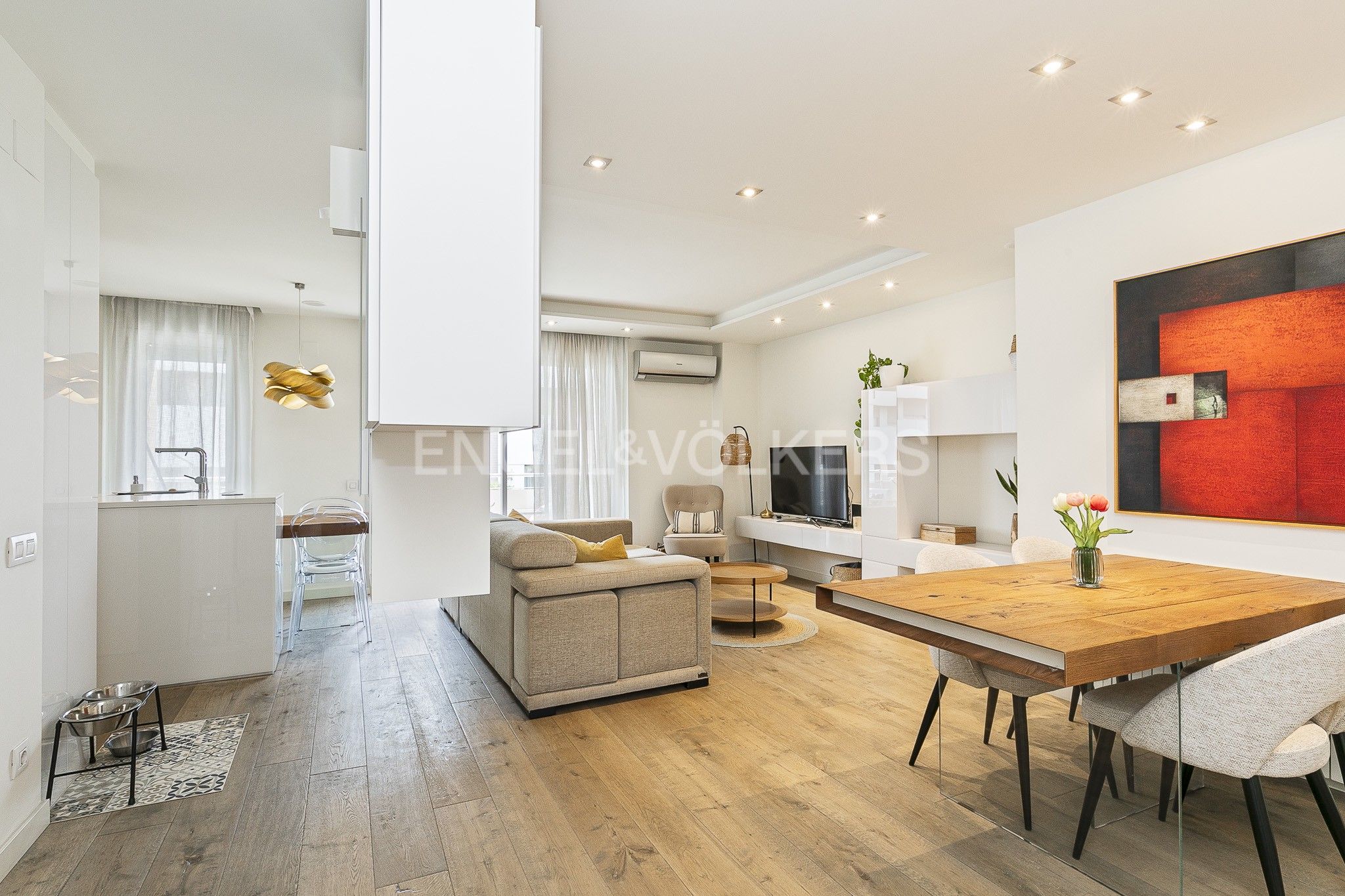 Sala d'estar de Apartament de lloguer en  Barcelona Capital amb Aire condicionat, Calefacció i Terrassa