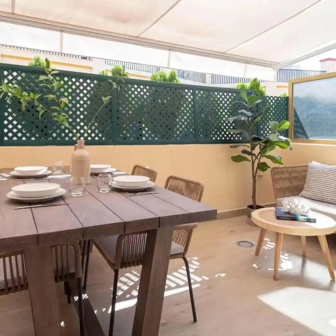 Terrace of Flat for sale in Marbella  with Air Conditioner and Swimming Pool
