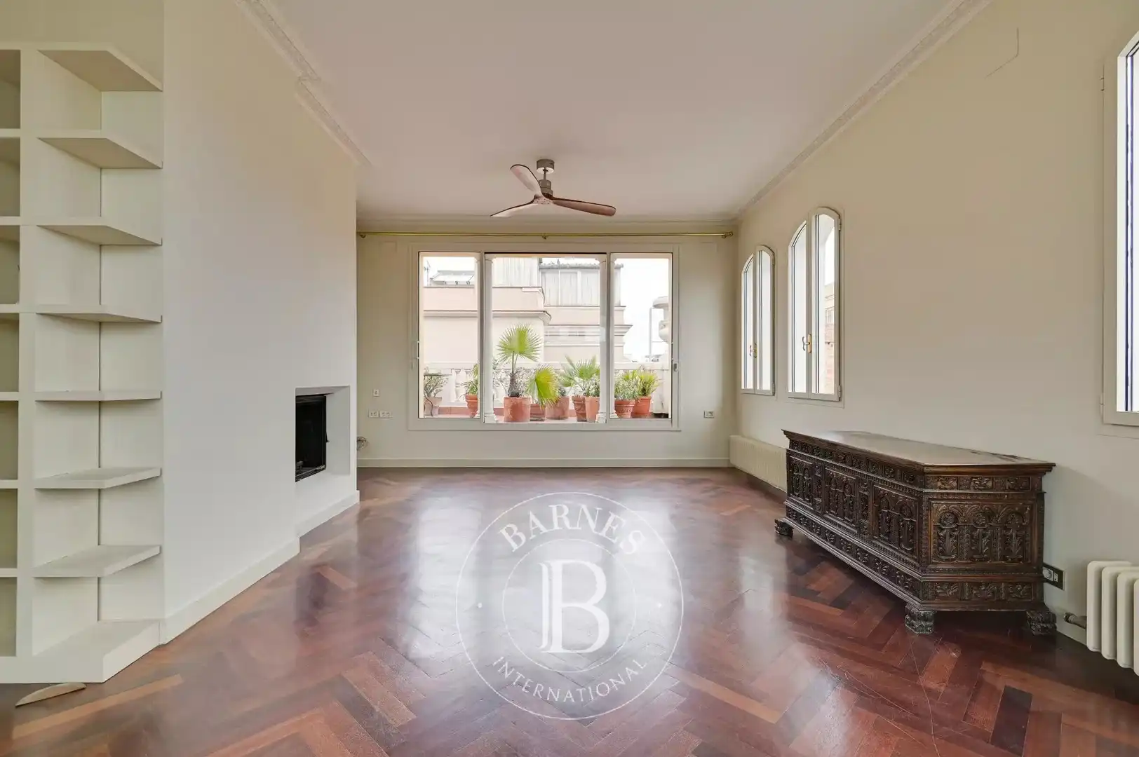 Wohnzimmer von Wohnung zur Miete in Barcelona mit Klimaanlage, Heizung und Terrasse
