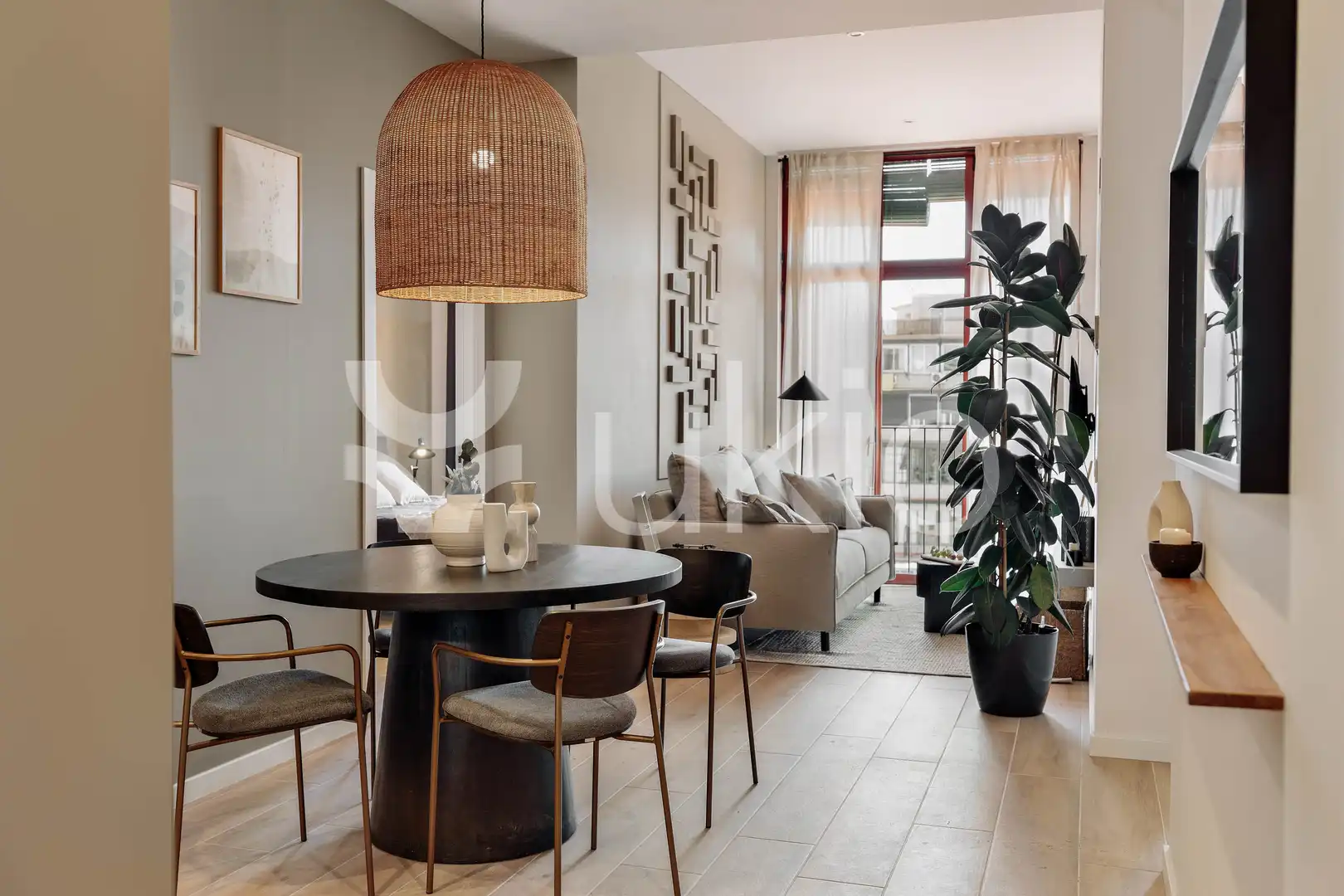 Sala de estar de Apartamento de alquiler en Barcelona con Aire acondicionado, Calefacción y Amueblado