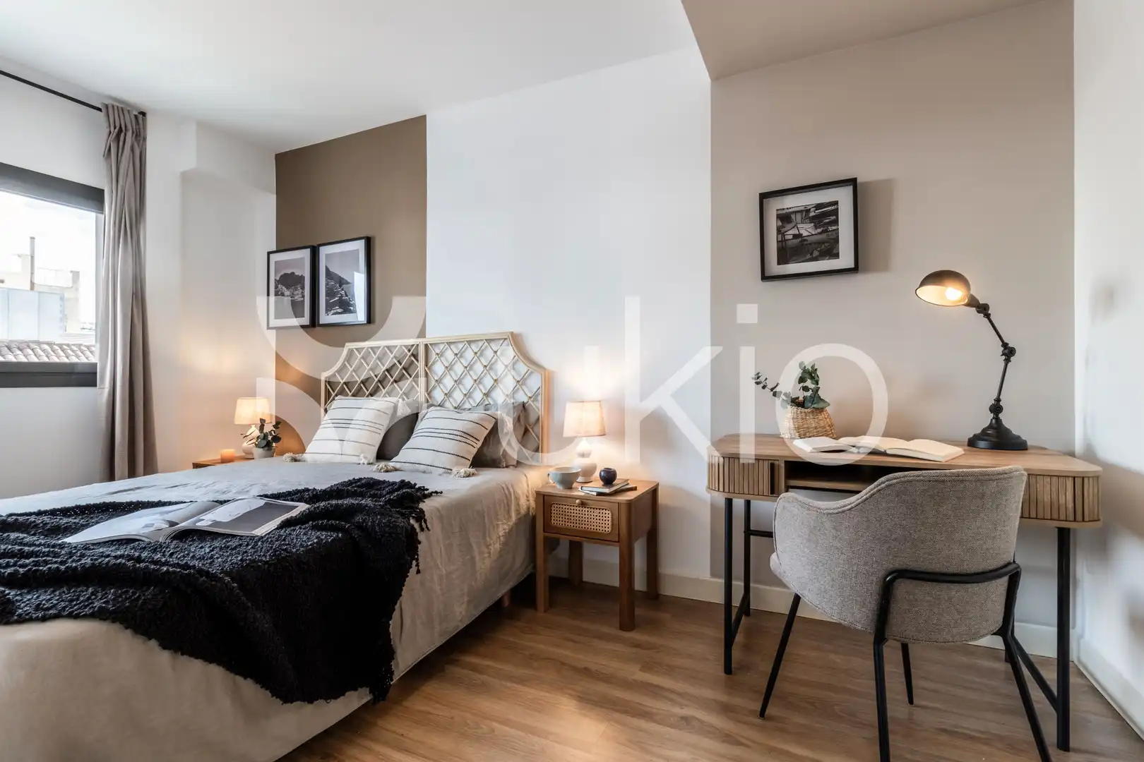 Schlafzimmer von Wohnung zur Miete in Madrid mit Klimaanlage, Heizung und Terrasse