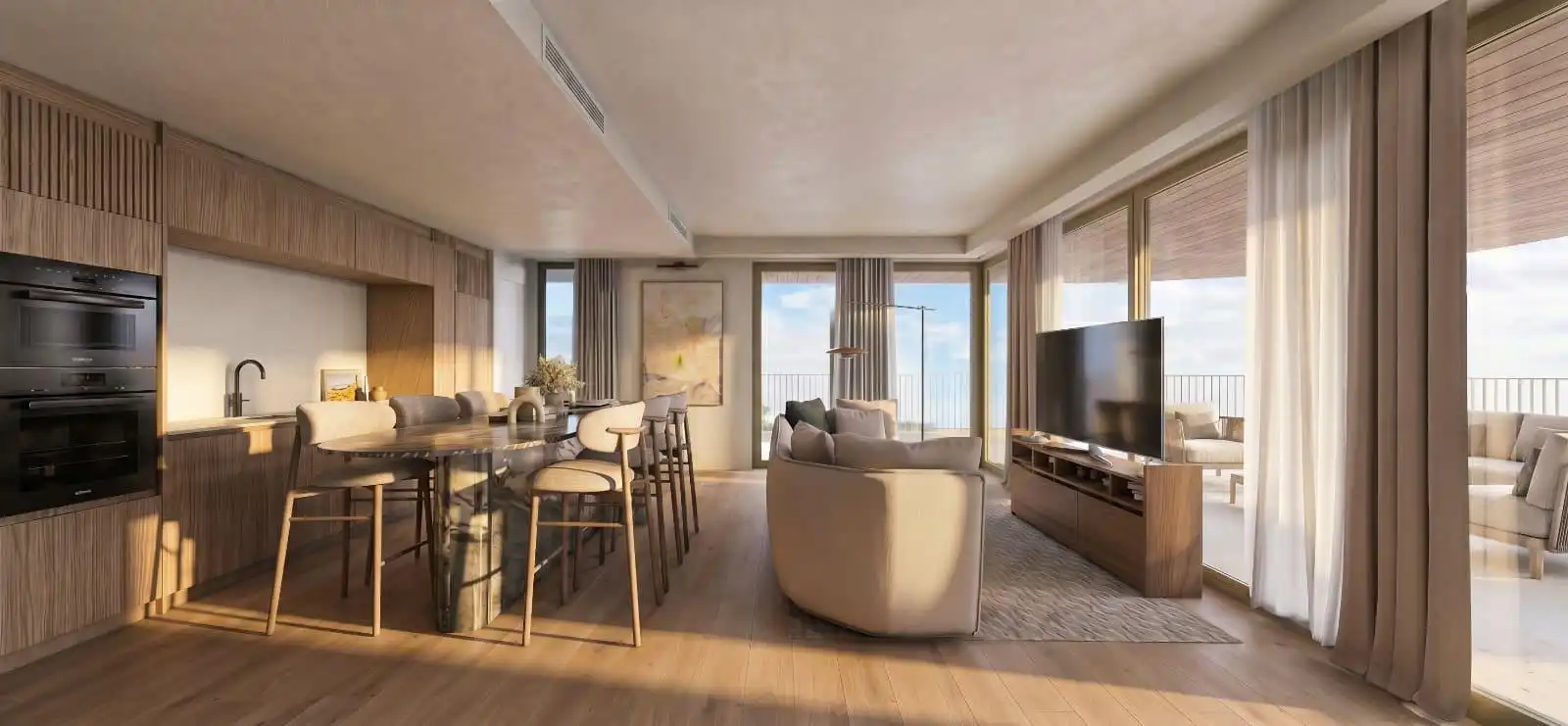 Sala d'estar de Apartament en venda en Fuengirola amb Aire condicionat, Jardí privat i Terrassa