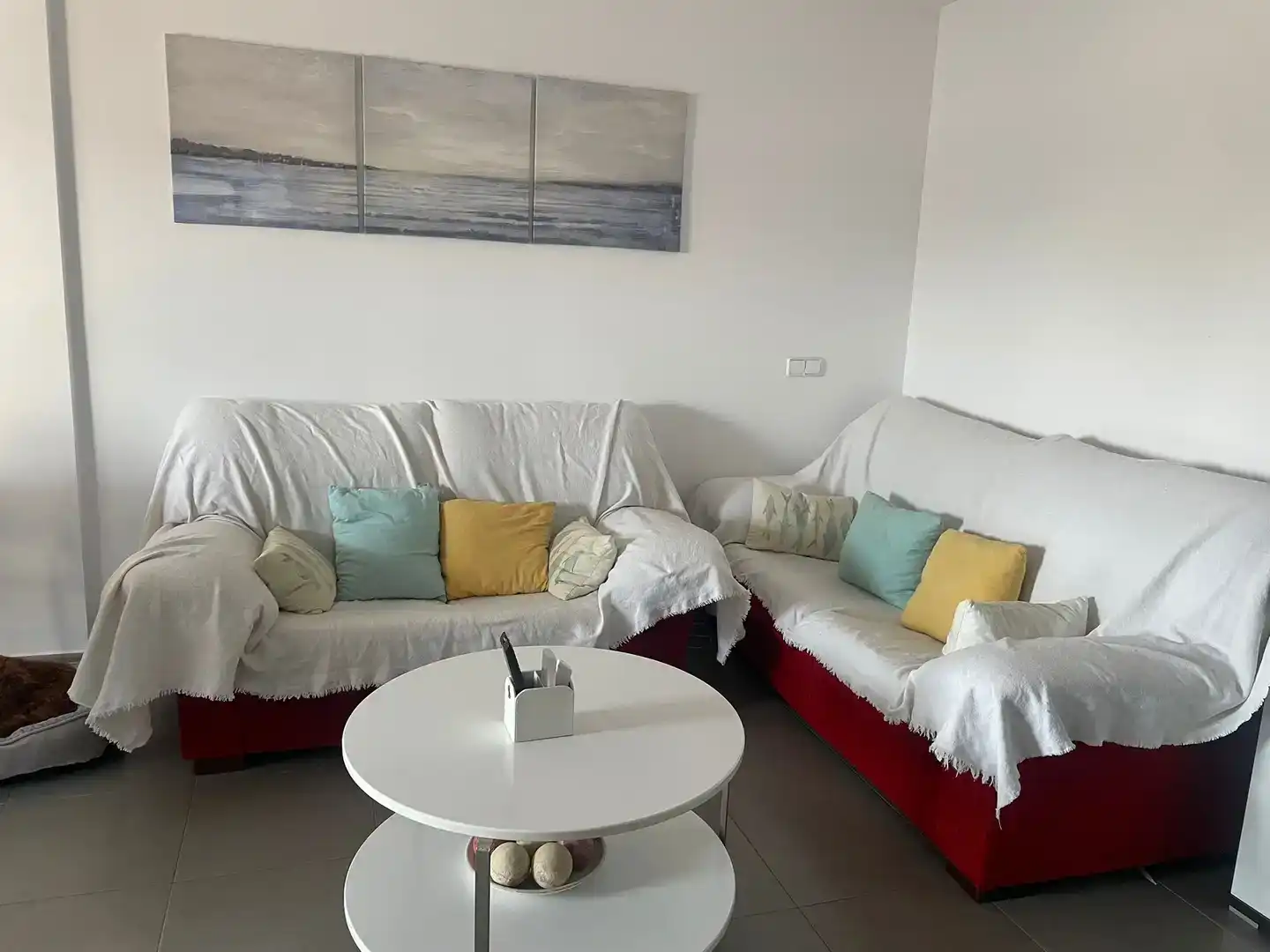 Sala d'estar de Apartament de lloguer en Águilas amb Aire condicionat, Piscina i Balcó