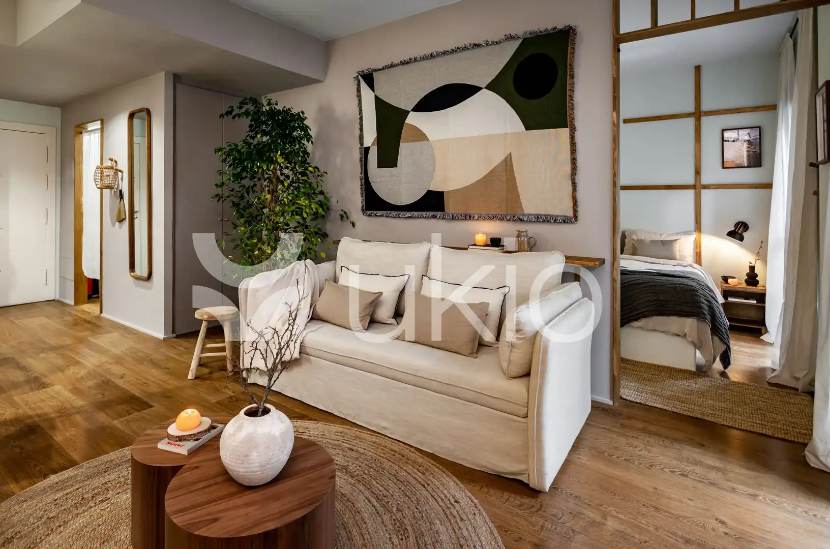 Sala d'estar de Apartament de lloguer en Barcelona amb Aire condicionat, Moblat i Forn