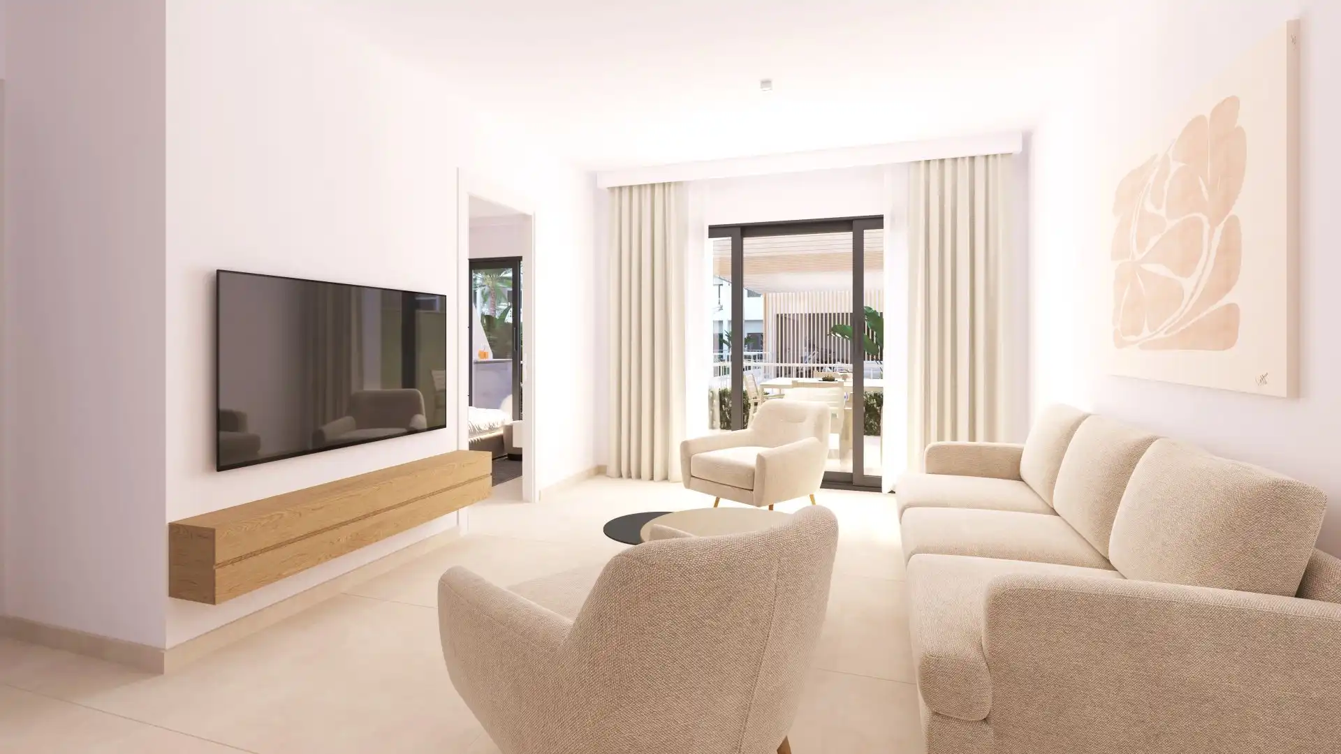 Sala de estar de Apartamento en venta en Torre-Pacheco con Aire acondicionado, Calefacción y Jardín privado