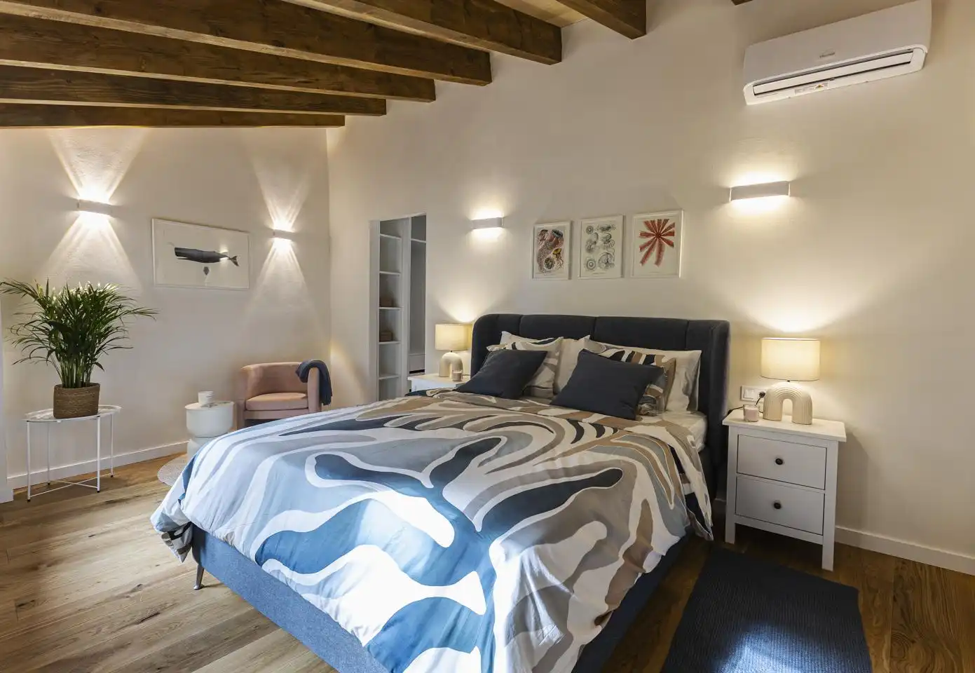 Schlafzimmer von Maisonette zum Verkauf in  Palma de Mallorca mit Klimaanlage, Terrasse und Möbliert