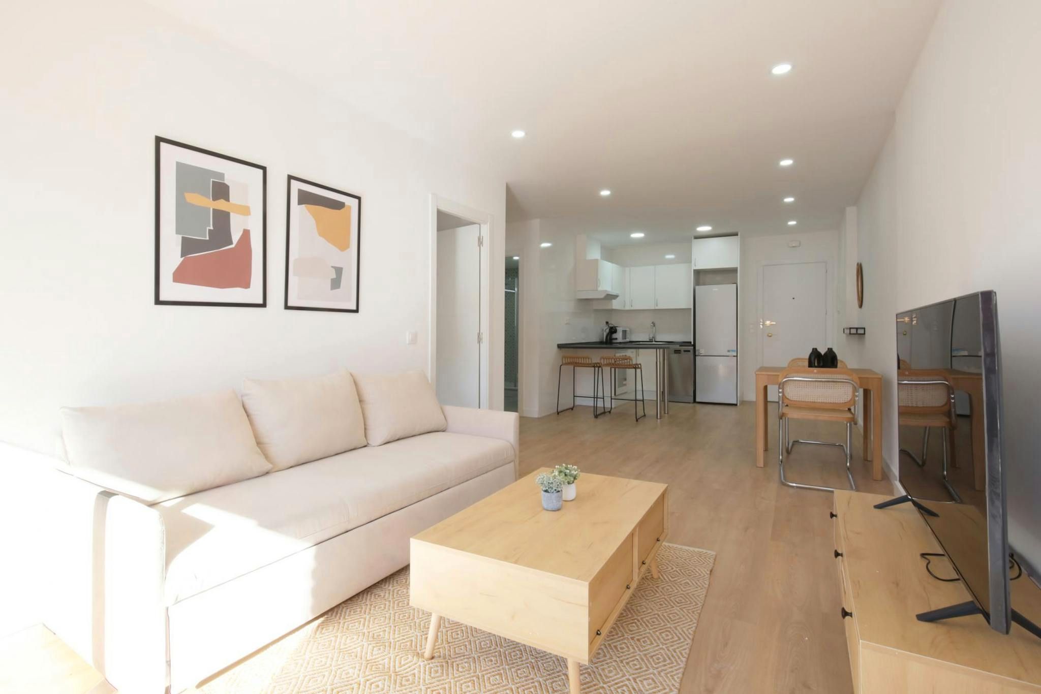 Sala de estar de Piso de alquiler en  Madrid Capital con Calefacción, Amueblado y Lavadora