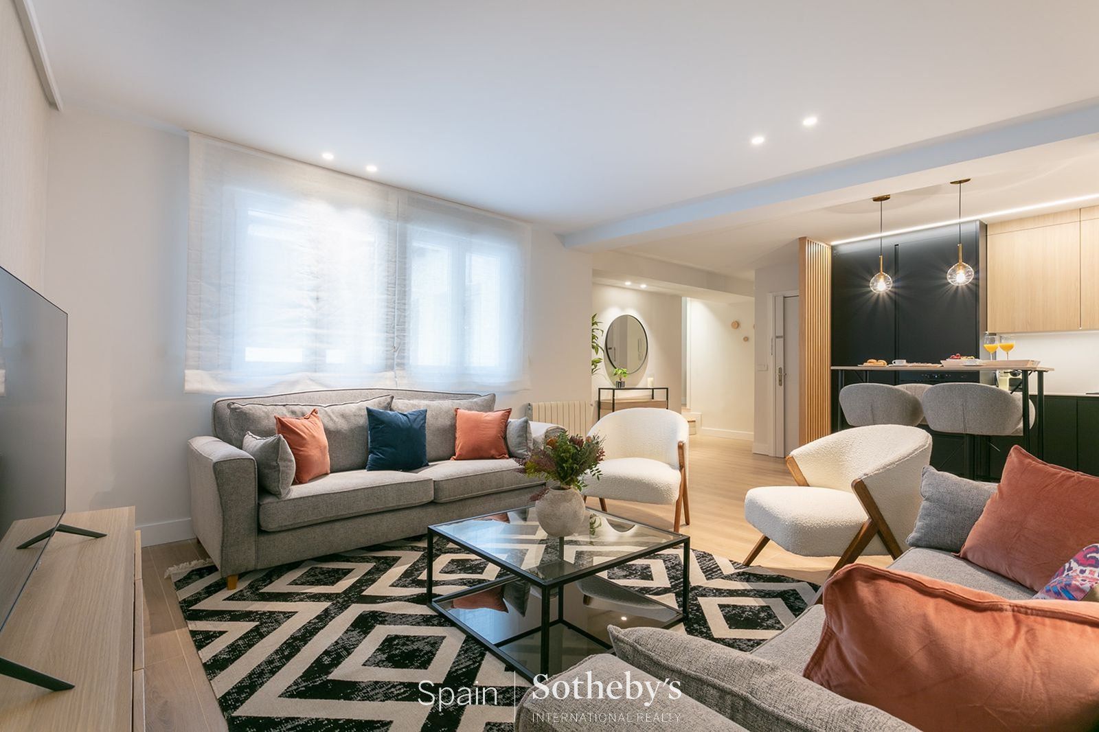 Sala de estar de Apartamento en venta en  Madrid Capital con Aire acondicionado, Calefacción y Terraza