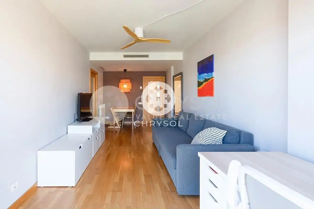 Sala d'estar de Pis en venda en Barcelona amb Aire condicionat, Calefacció i Jardí privat