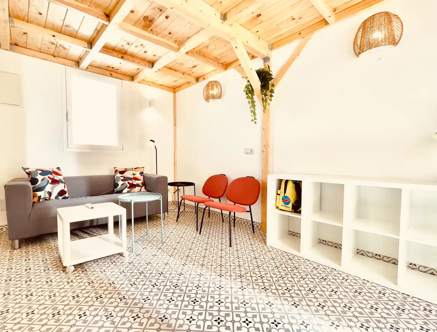 Sala de estar de Dúplex de alquiler en Madrid con Aire acondicionado, Terraza y Amueblado