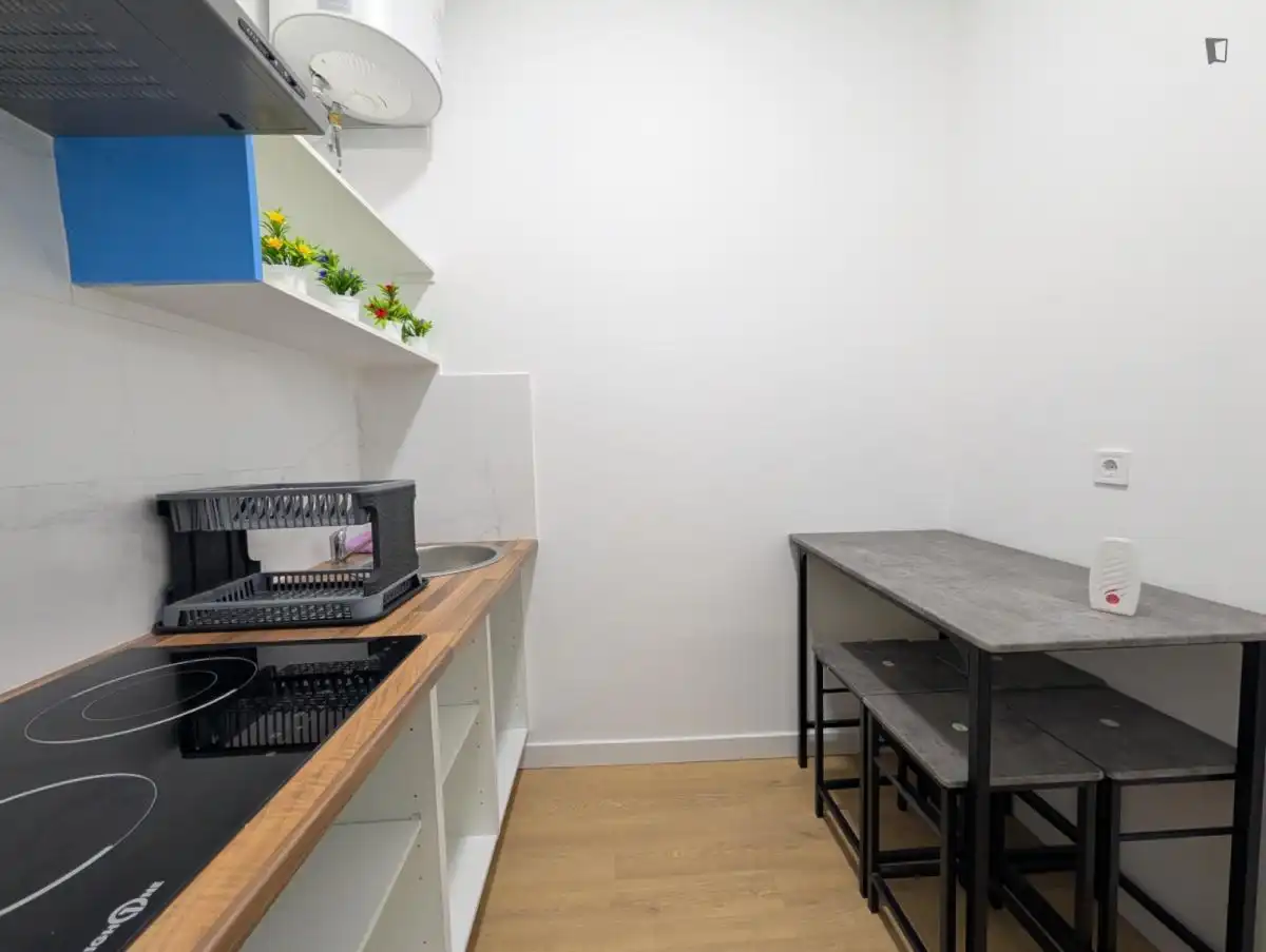 Cuina de Apartament per a compartir en Madrid amb Moblat i Rentadora