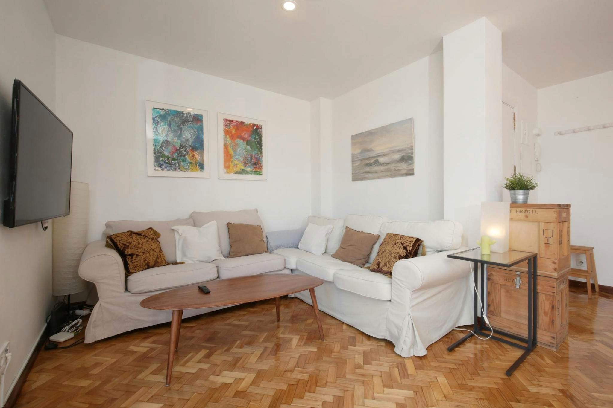 Sala d'estar de Pis de lloguer en  Madrid Capital amb Aire condicionat, Calefacció i Moblat