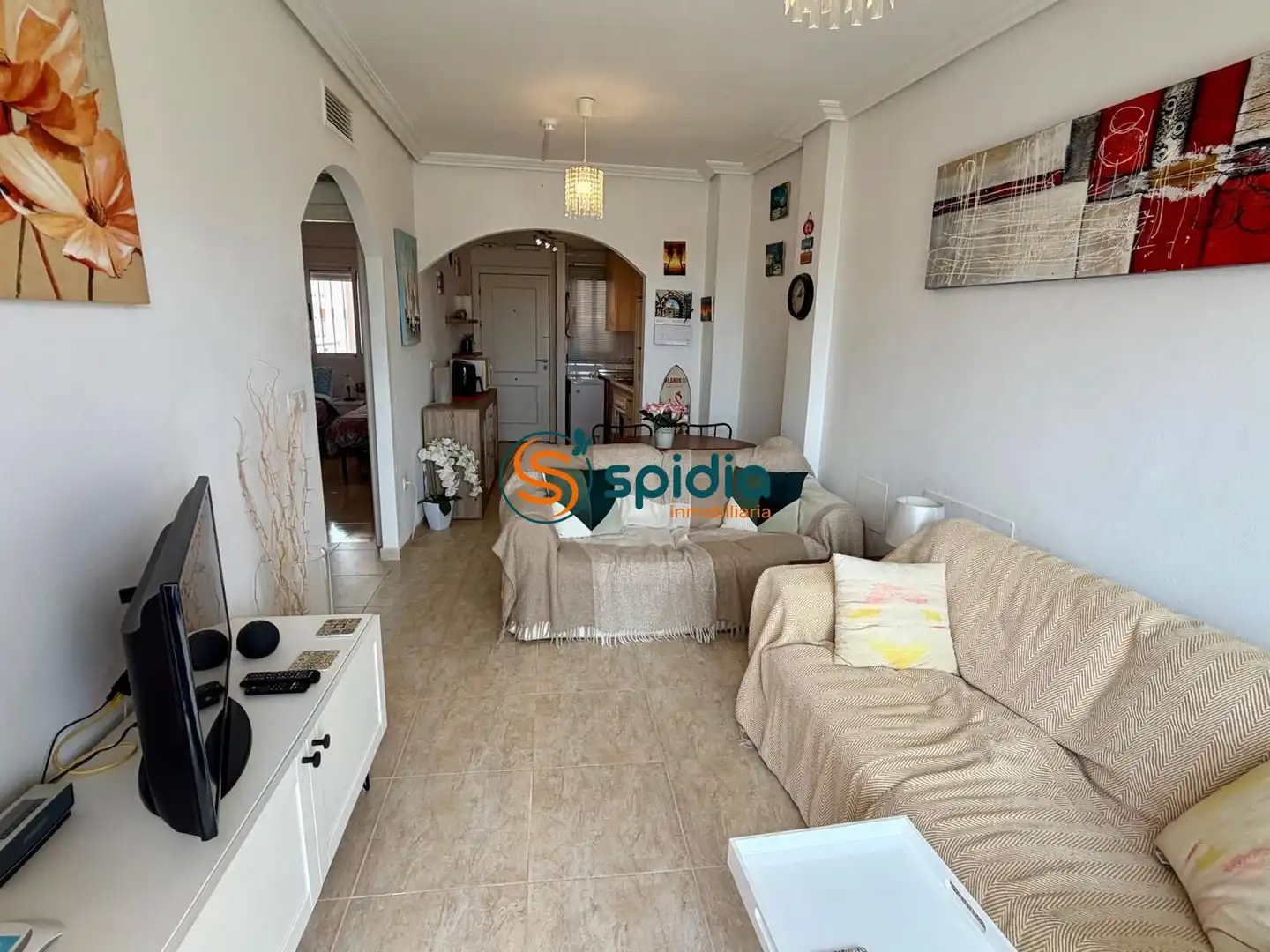 Sala de estar de Apartamento en venta en Águilas con Aire acondicionado, Terraza y Amueblado