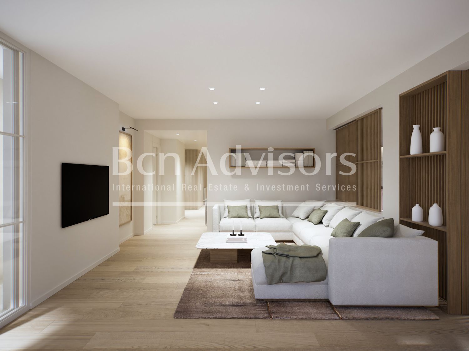 Sala de estar de Piso en venta en  Barcelona Capital con Aire acondicionado, Calefacción y Parquet