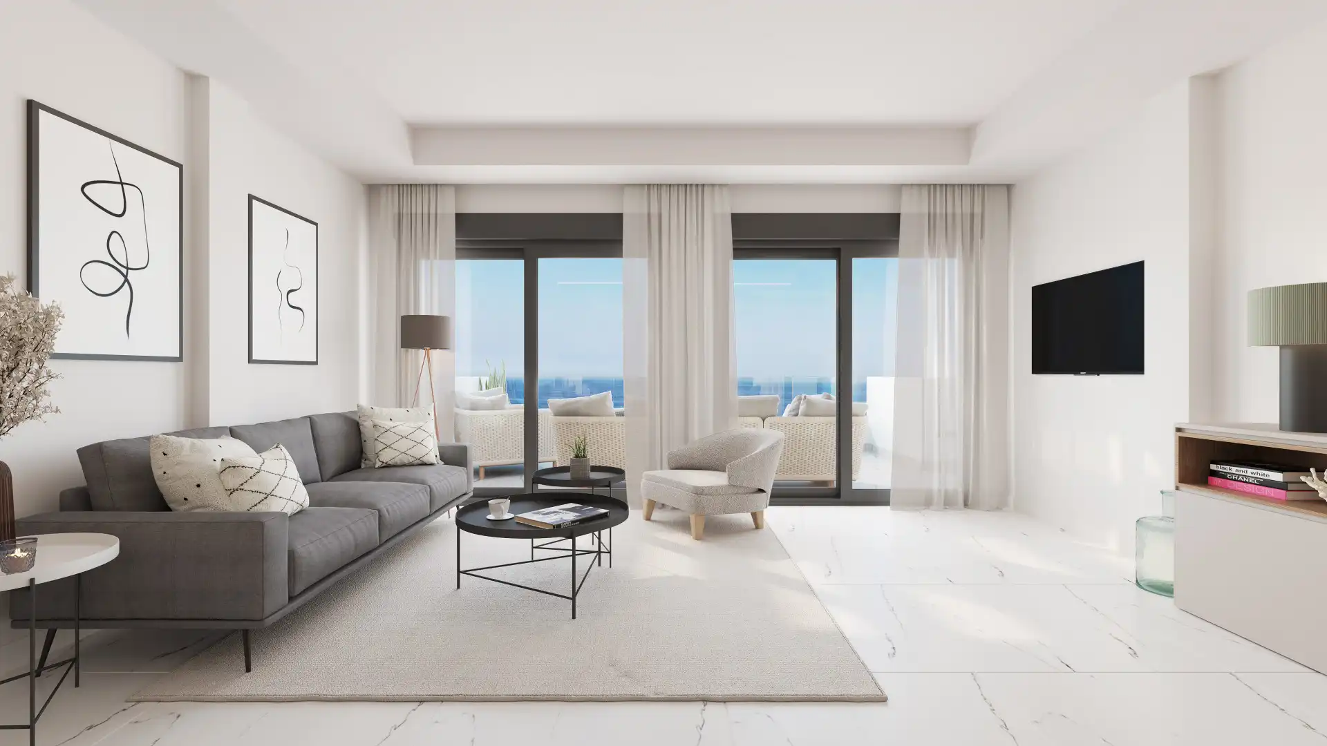 Sala de estar de Ático en venta en Casares con Terraza, Trastero y Piscina