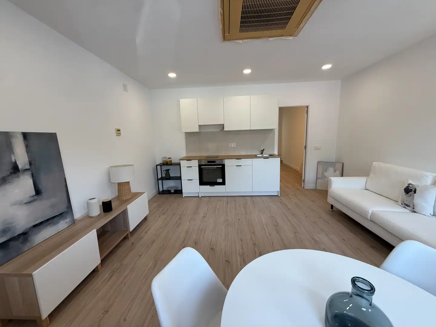 Sala de estar de Estudio en venta en Terrassa con Aire acondicionado, Parquet y Horno
