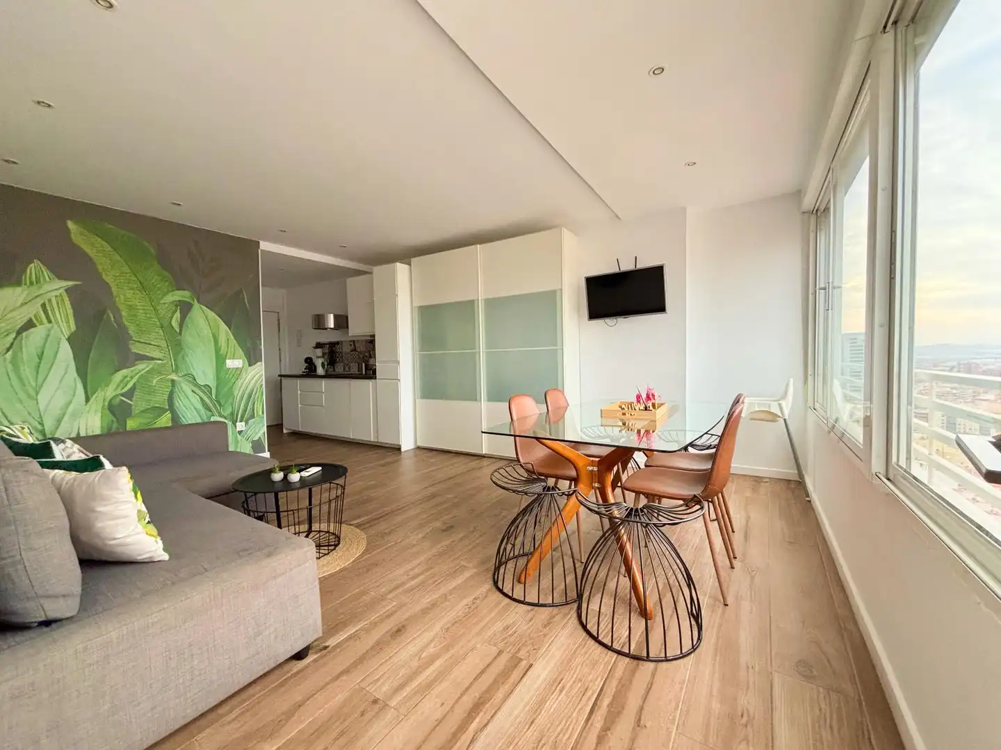 Wohnzimmer von Wohnung zum Verkauf in Alicante / Alacant mit Klimaanlage und Terrasse