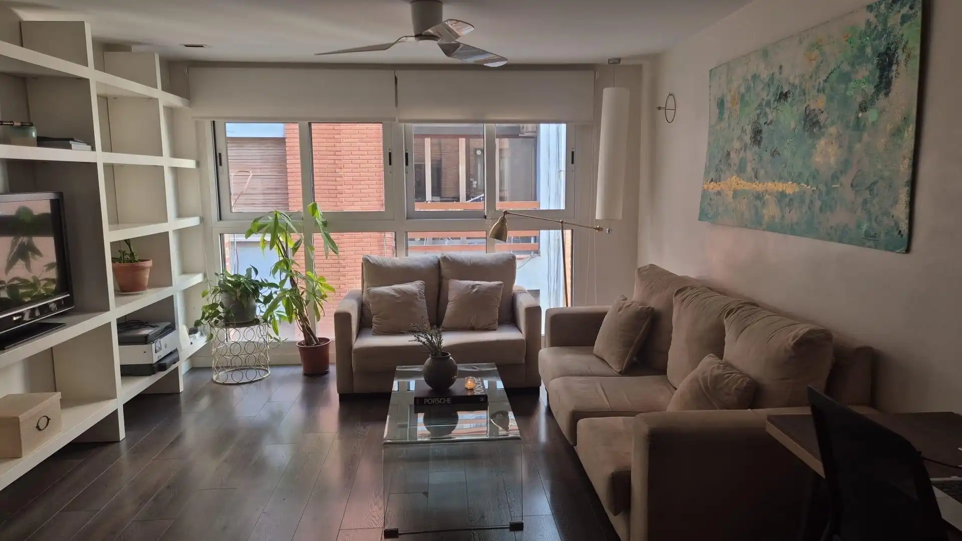 Wohnzimmer von Wohnung zur Miete in Murcia mit Klimaanlage, Heizung und Privatgarten
