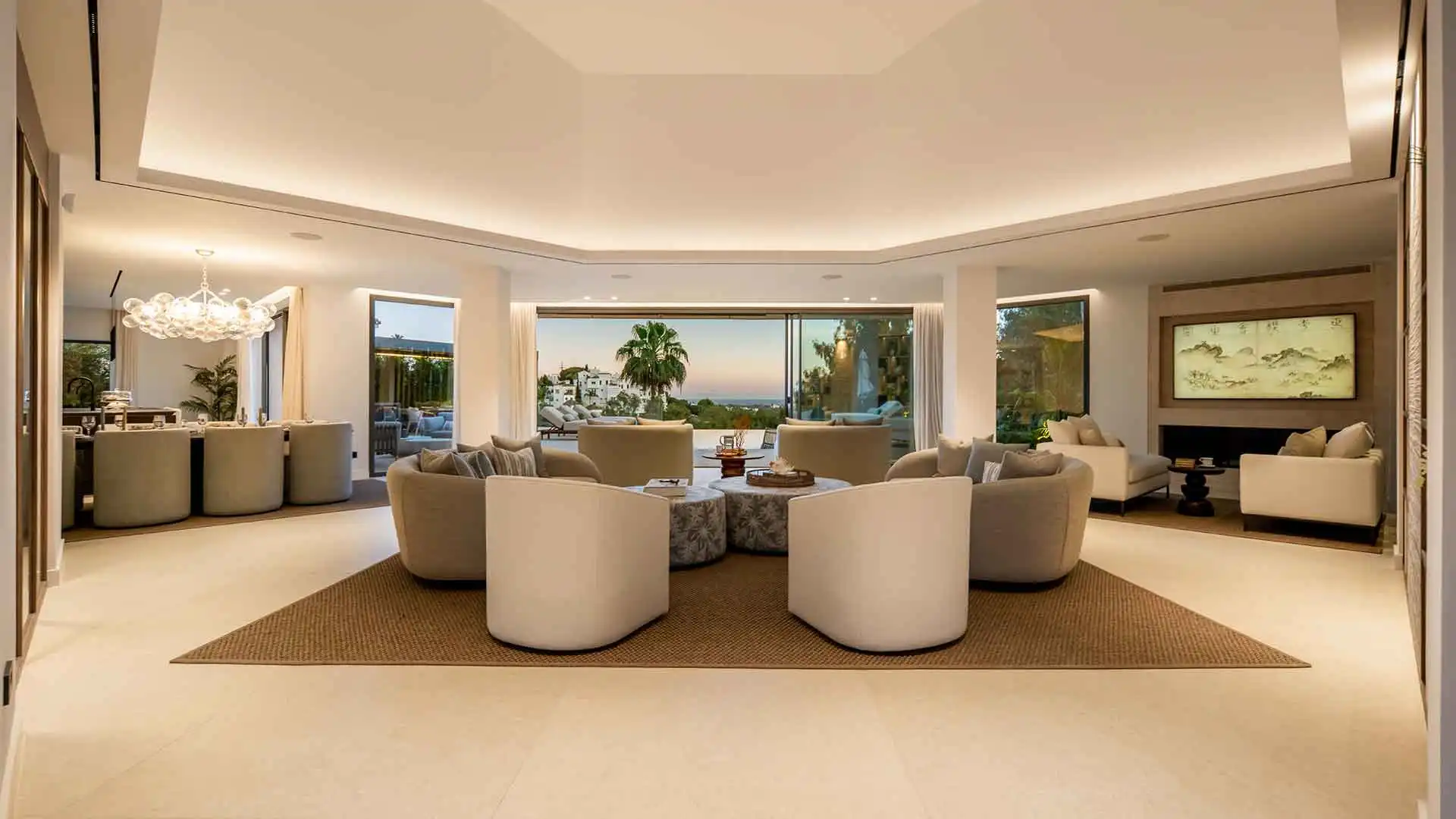 Sala d'estar de Casa o xalet en venda en Benahavís amb Aire condicionat, Jardí privat i Terrassa
