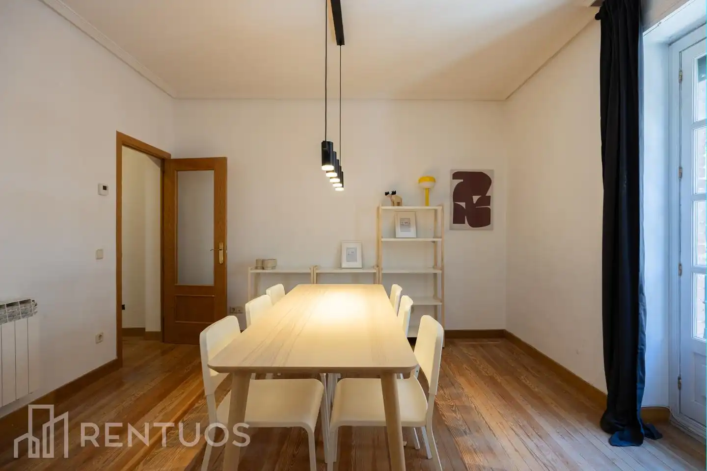 Esszimmer von Wohnung zur Miete in Madrid mit Heizung, Parkett und Möbliert