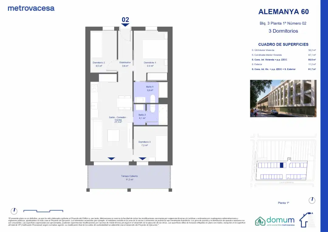 Piso con terraza en venta en Alemanya 60, imagen 2