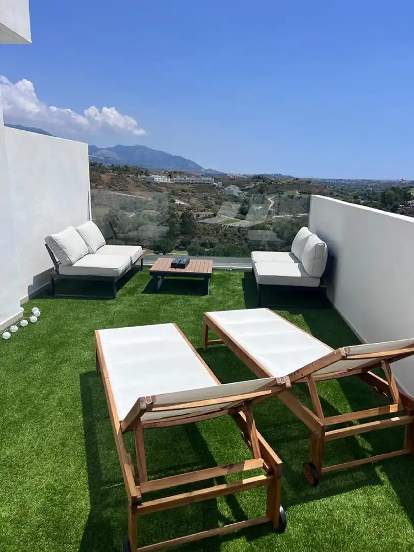 Terrasse von Wohnungen zum Verkauf in Mijas mit Klimaanlage, Terrasse und Schwimmbad